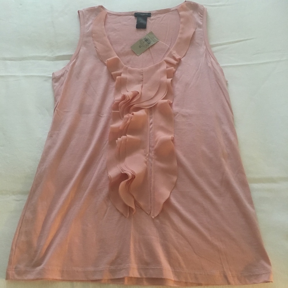 Ann Taylor NWT pink ruffle tank